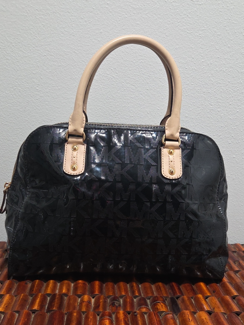 Michael Kors Black Patent Jet Set Satchels